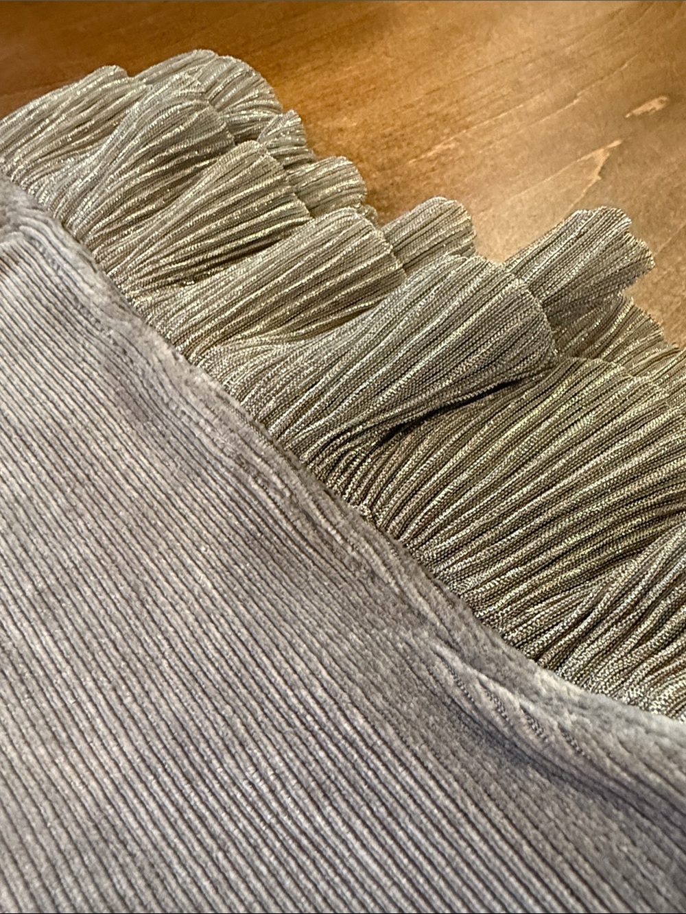 THML Dusty Blue Ruffle Sleeve Ribbed Tank Top - Picture 2 of 3